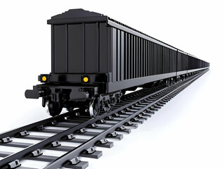 Obraz premium Black Cargo Train 3D Illustration