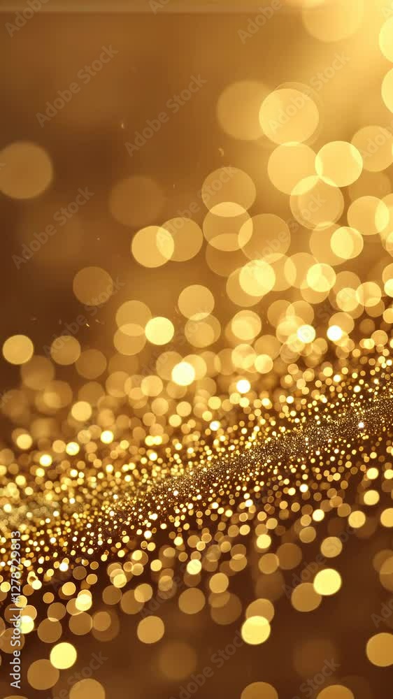Poster a gold background with a lot of small gold circles. the circles are scattered all over the backgroun