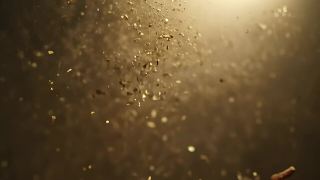 Falling coffee beans creating a dynamic and energizing visual effect.