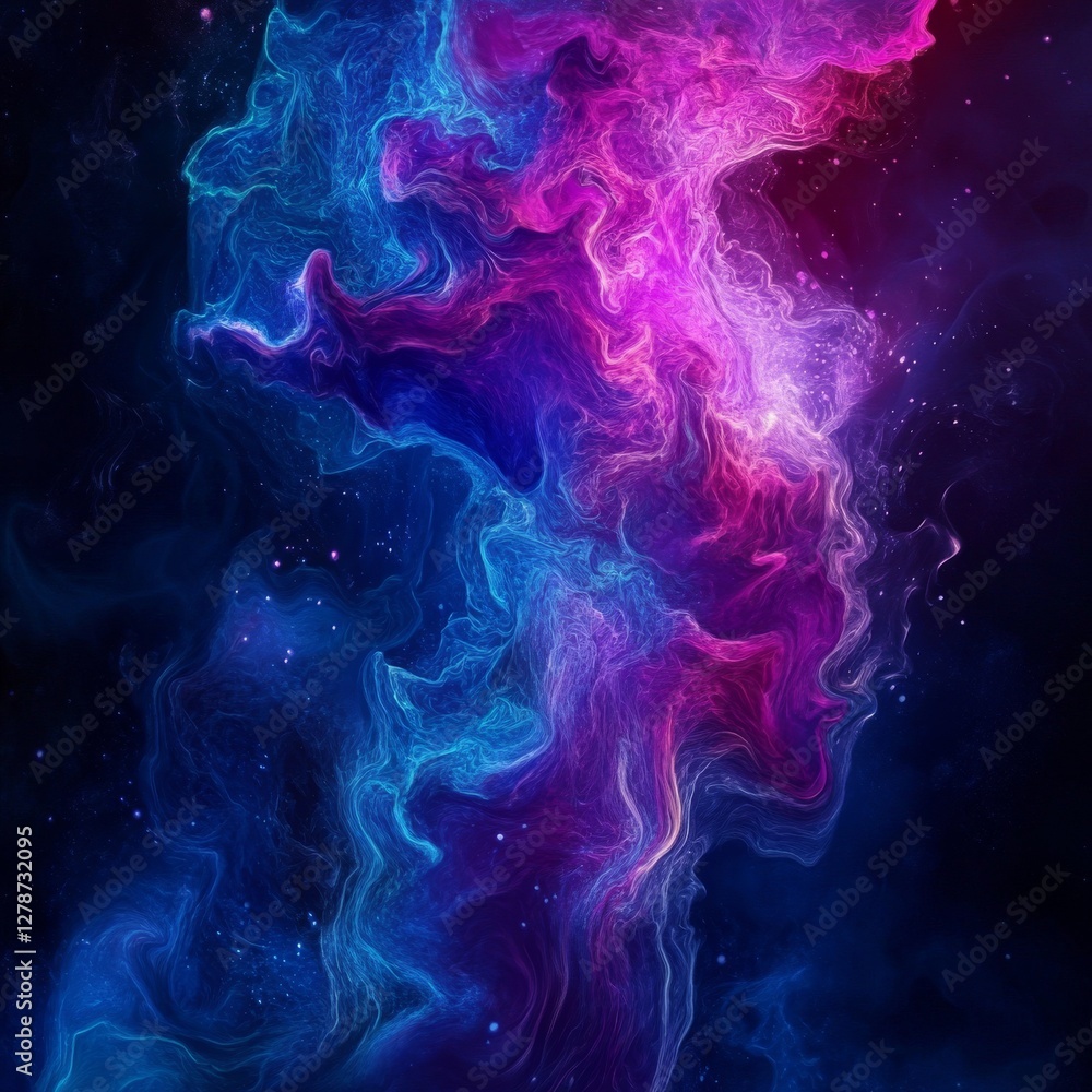 Aufkleber cosmic bloom: an ethereal dance of nebulous light and color in the depths of space, sparkling and me
