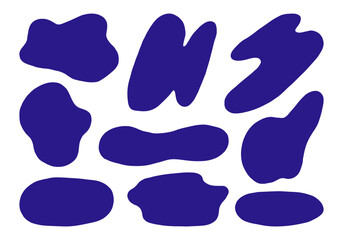 Bold Abstract Organic Blob Shape. A collection of bold abstract organic blob shapes in deep blue tones. These fluid and freeform elements are perfect for modern designs and creative compositions