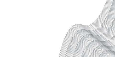 Abstract wave element for design. Digital frequency track equalizer. Stylized line art background. Vector illustration. Wave with lines created using blend tool. Curved wavy line, smooth stripe.