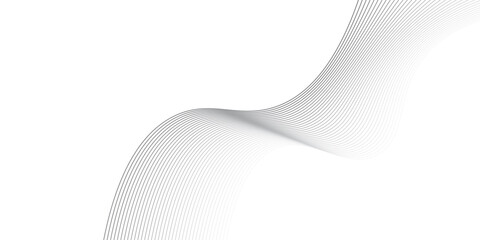 Abstract wave element for design. Digital frequency track equalizer. Stylized line art background. Vector illustration. Wave with lines created using blend tool. Curved wavy line, smooth stripe.