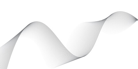 Abstract wave element for design. Digital frequency track equalizer. Stylized line art background. Vector illustration. Wave with lines created using blend tool. Curved wavy line, smooth stripe.