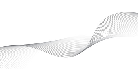 Abstract wave element for design. Digital frequency track equalizer. Stylized line art background. Vector illustration. Wave with lines created using blend tool. Curved wavy line, smooth stripe.
