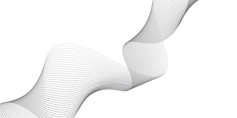 Abstract wave element for design. Digital frequency track equalizer. Stylized line art background. Vector illustration. Wave with lines created using blend tool. Curved wavy line, smooth stripe.
