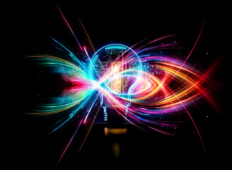 A glowing lightbulb, its interior a complex circuit board, radiates blue light against a dark background, symbolizing innovation and technological advancement.