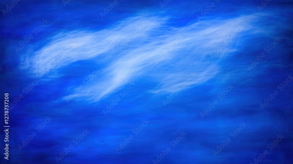 Poster abstract serene patterns with glowing effects in a tranquil blue composition
