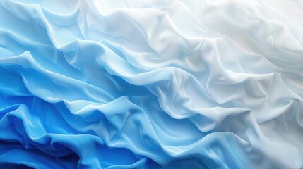 Obraz premium A Beautifully Textured Layer of Blue and White Draped Fabric That Evokes Serenity and Calm