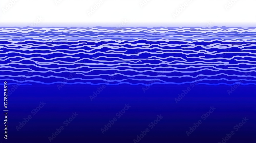 Poster serene blue gradient background with soft waves for tranquil and calming designs