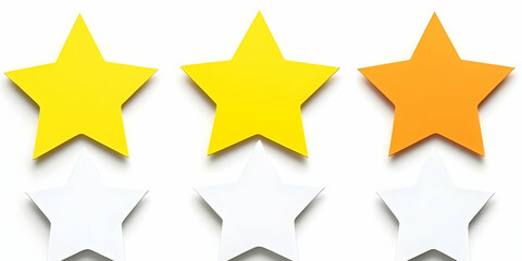 Fototapeta premium 3D Render of Yellow and Orange Stars on White