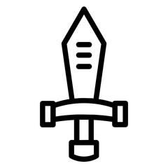 Weapon Battle Knight Line Icon