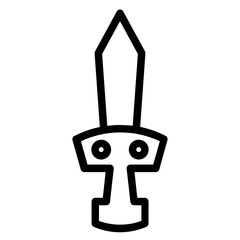 Weapon Battle Knight Line Icon