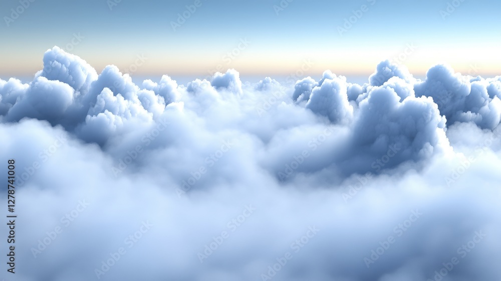 Poster soft blue cloudy background with gentle hints of serenity for calm and dreamy settings