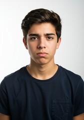 Fototapeta premium Portrait of a serious, older African American man, looking down, studio shot