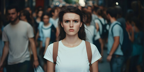 Fototapeta premium Lost in the Crowd Realistic Photo