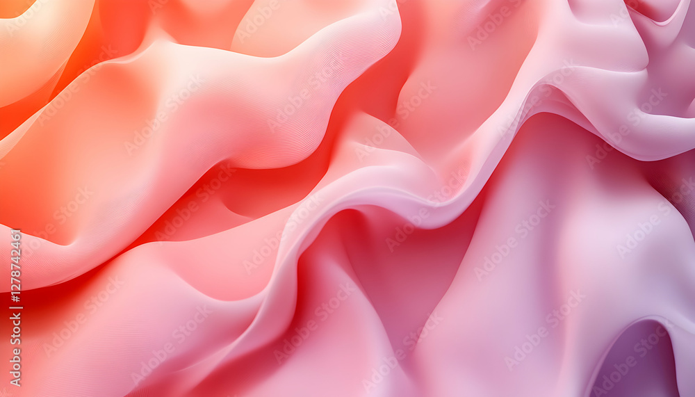 Poster abstract pink fabric waves background with soft gradient color transition