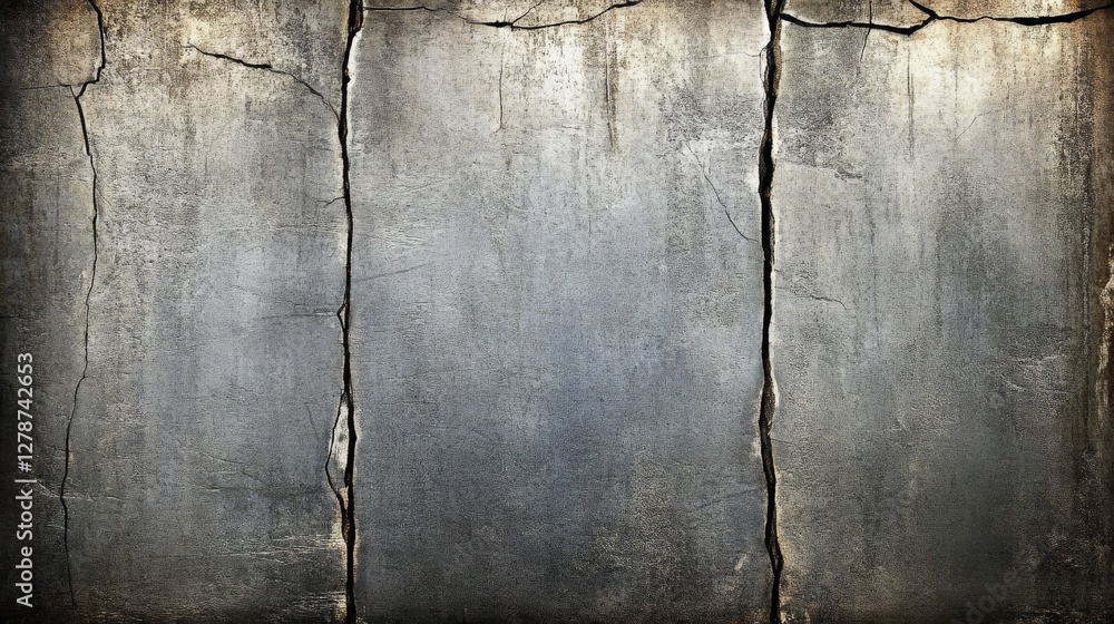 Poster gray and strange abstract backdrop with glowing highlights and textured cracks for creative design p