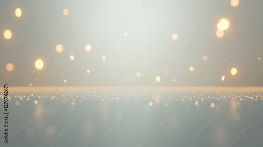 Aufkleber ethereal gray backdrop with softly glowing specks creating a mysterious atmosphere for creative proj