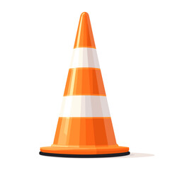 Traffic cone icon in flat style. Safety obstacle vector illustration on isolated white background. Construction barrier sign