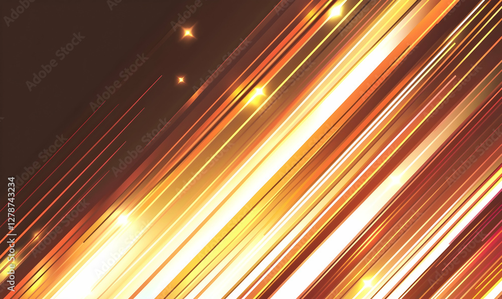 Poster abstract golden lines background with shining light effects and dark gradient