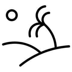 Island Beach Coconut Line Icon