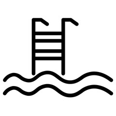 Ladder Pool Sea Line Icon