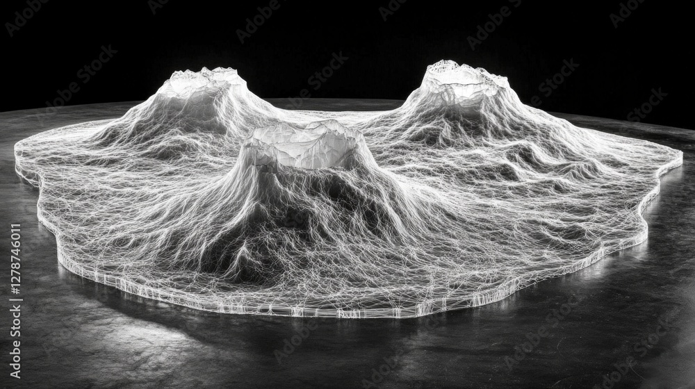 Poster textured gray surface featuring rippling patterns that resemble natural geographical formations
