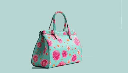 Teal Rose Handbag for Stylish Women