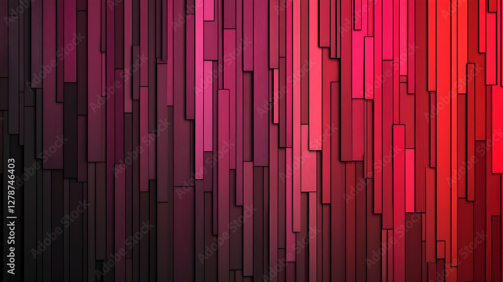 Poster abstract geometric background with pink and red gradient rectangular shapes