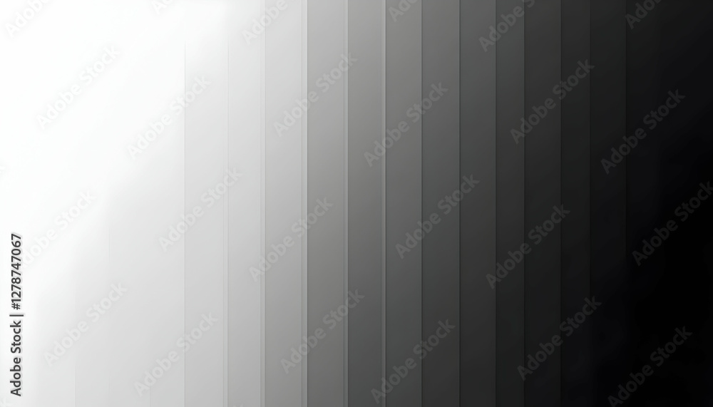 Poster grayscale gradient vertical bars design transitioning from white to black