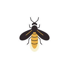 Minimalist Firefly Logo in Flat Design Style