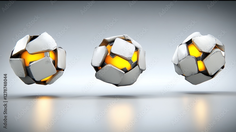 Poster abstract composition of glowing energy particles floating in space with modern design aesthetic and 