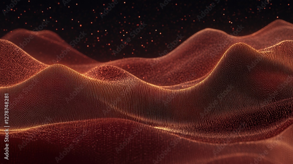 Poster soft glowing curves create abstract composition with warm tones and gentle contours in a dreamy envi