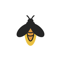 Minimalist Firefly Logo with Abstract Shapes
