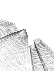 Minimalist Urban Wireframe – Modern Architectural Perspectives
