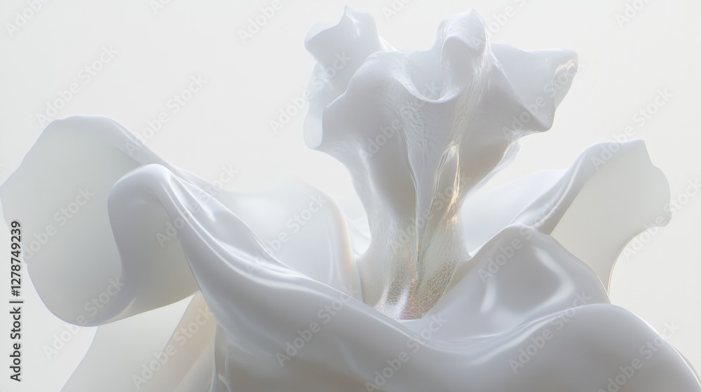 Poster abstract gray design with smooth curves transitioning in soft white tones for artistic and modern ae