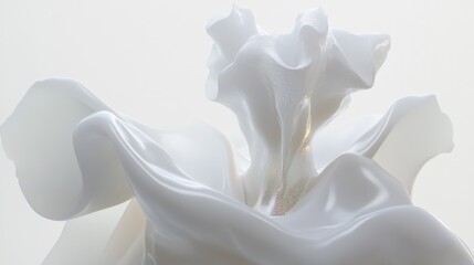 Abstract Gray Design with Smooth Curves Transitioning in Soft White Tones for Artistic and Modern Aesthetic Applications