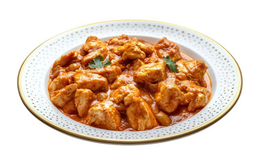 PNG One dish of indian Chicken tikka masala with roti plate chicken curry.