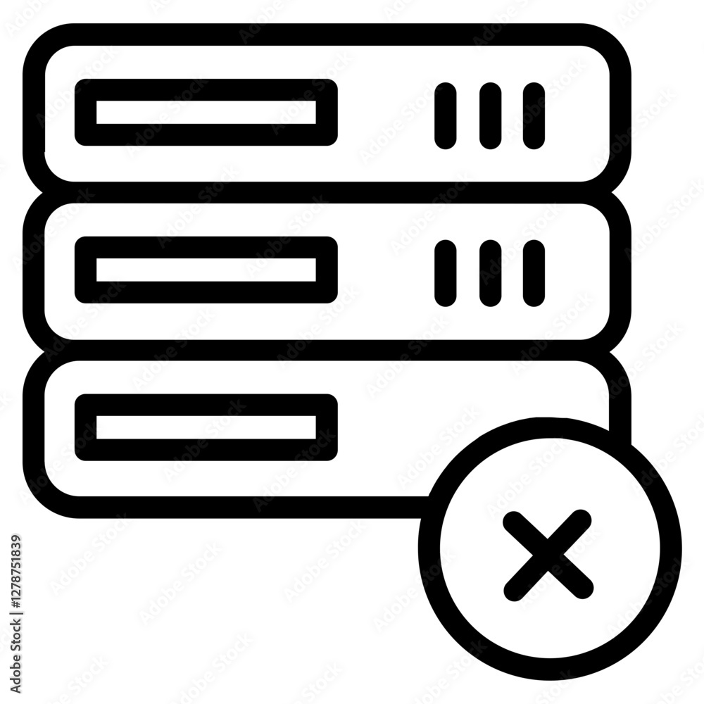 Poster database delete remove line icon