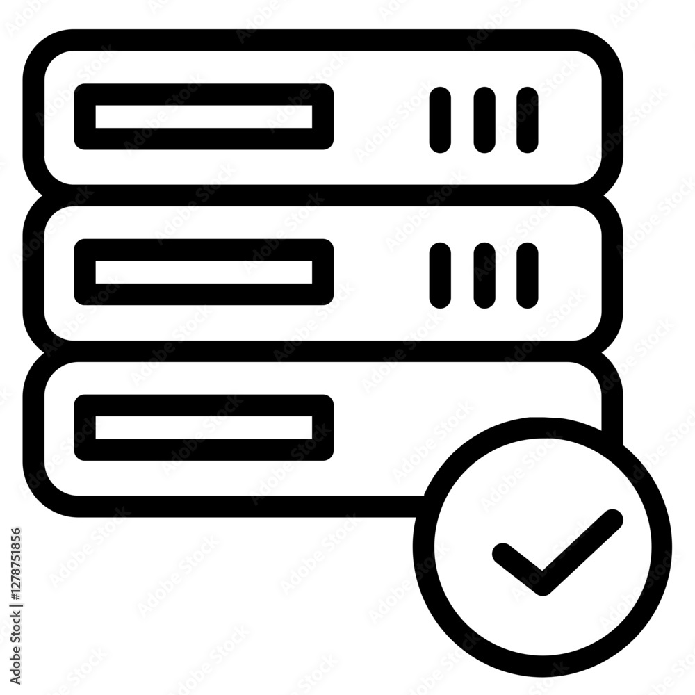 Poster database done server line icon