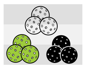 Pickleball SVG Silhouette Bundle, Pickleball Silhouette, Pickle ball Svg, Sports Svg, Ball Outline Svg, Pickleball Png, Pickleball Ball Clipart, Pickleball Vector, Cut Files