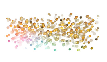 Blurred bokeh colors light glowing on transparent background