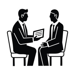 Business Meeting Two Men Review Documents, Contract, Agreement, Discussion, Collaboration, Partnersh