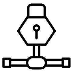 Locked Network Secure Line Icon
