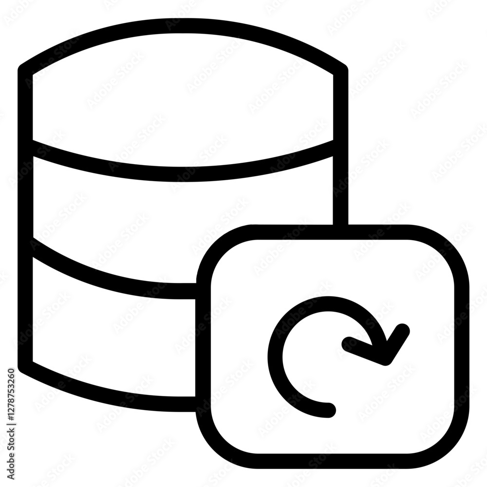 Poster refresh reload server line icon