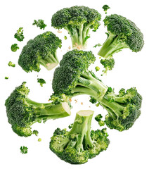 PNG Exploding real broccoli vegetable food cruciferous.