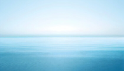 Fototapeta premium Calm Blue Ocean Water and Sky Minimalist Seascape View