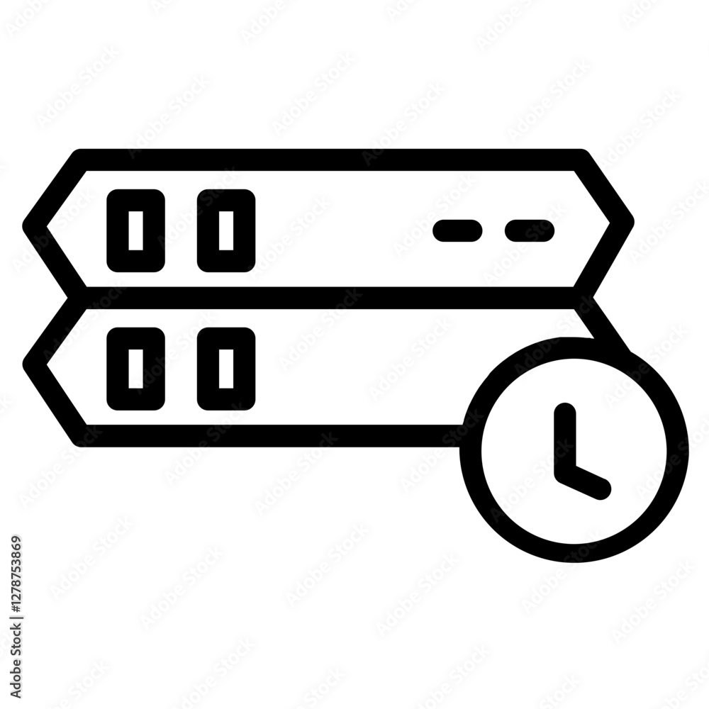 Poster server storage data line icon