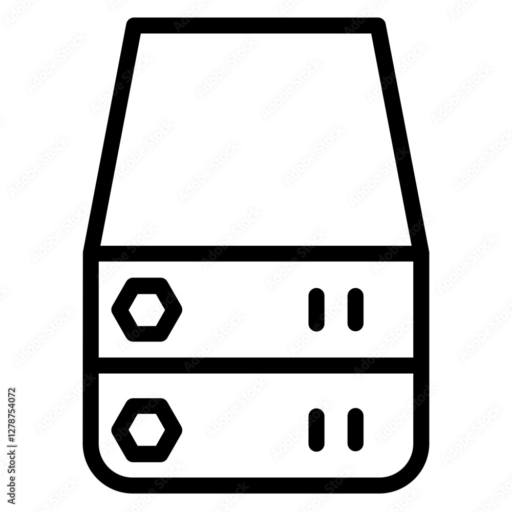 Poster server storage data line icon